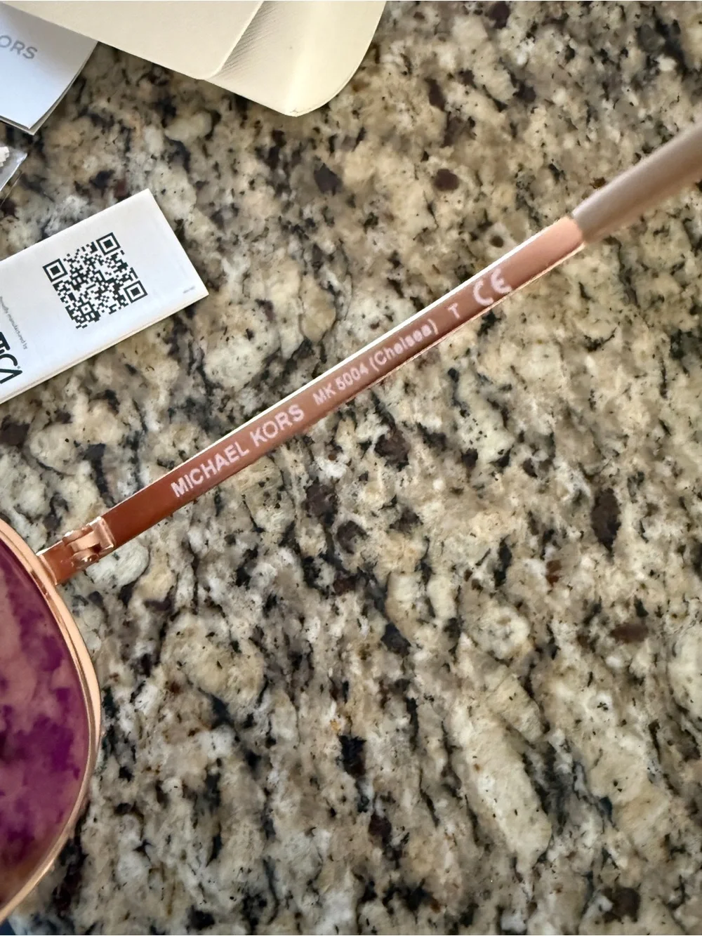 Michael Kors Rose Gold Aviator Sunglasses with Pink-Bronze Lenses
